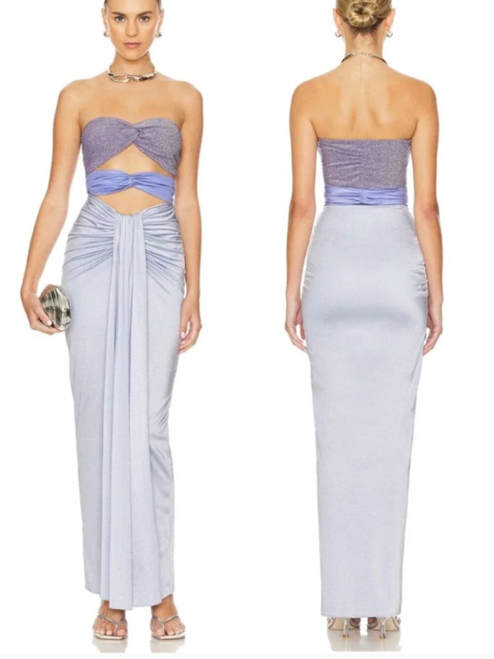 Baobab Giselle Dress Strapless Ruched Party Evening Resort Vacation Amethyst S